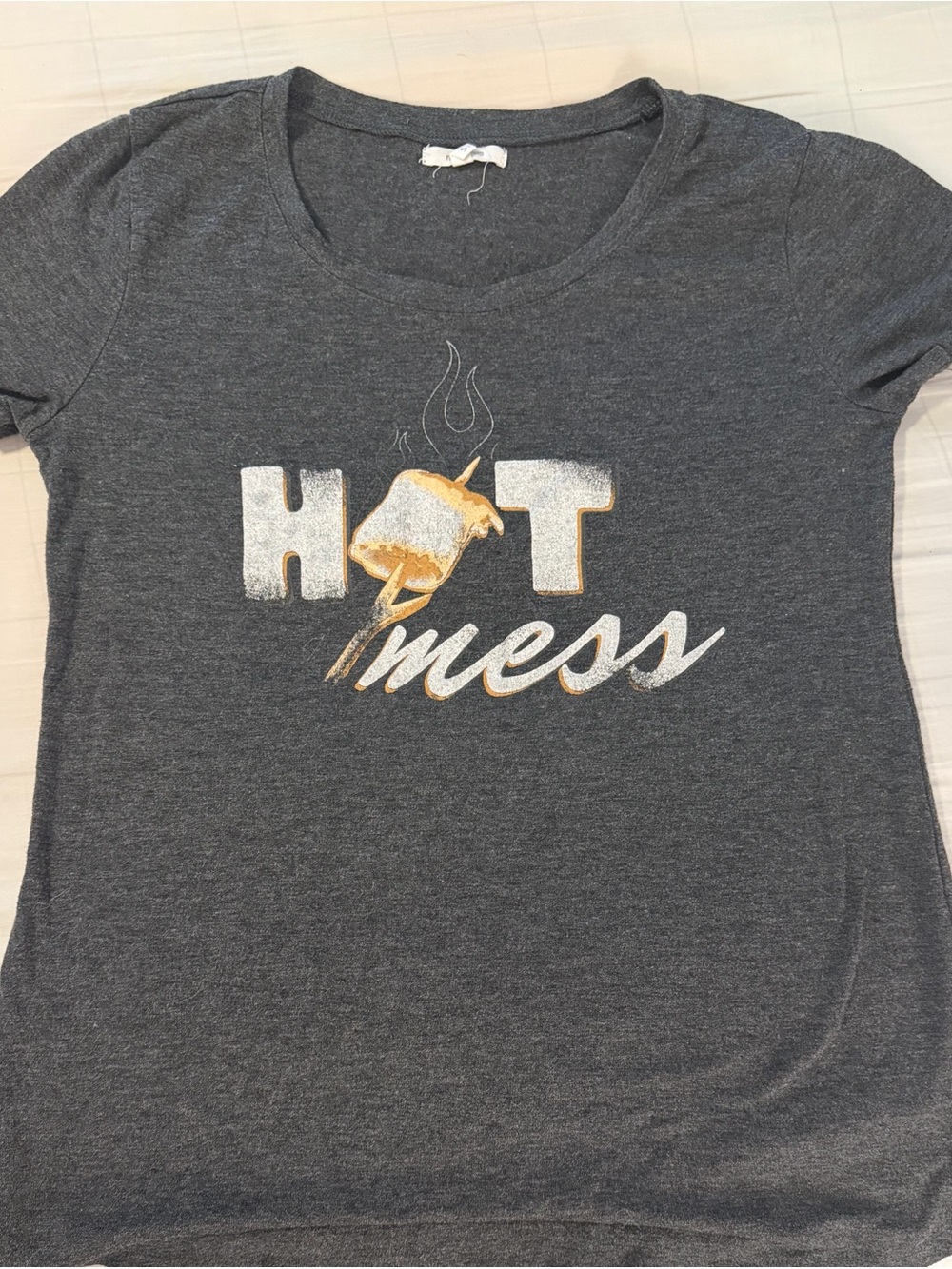 Maurices Dark Gray 'Hot Mess' Graphic Tee with Toasted Accent